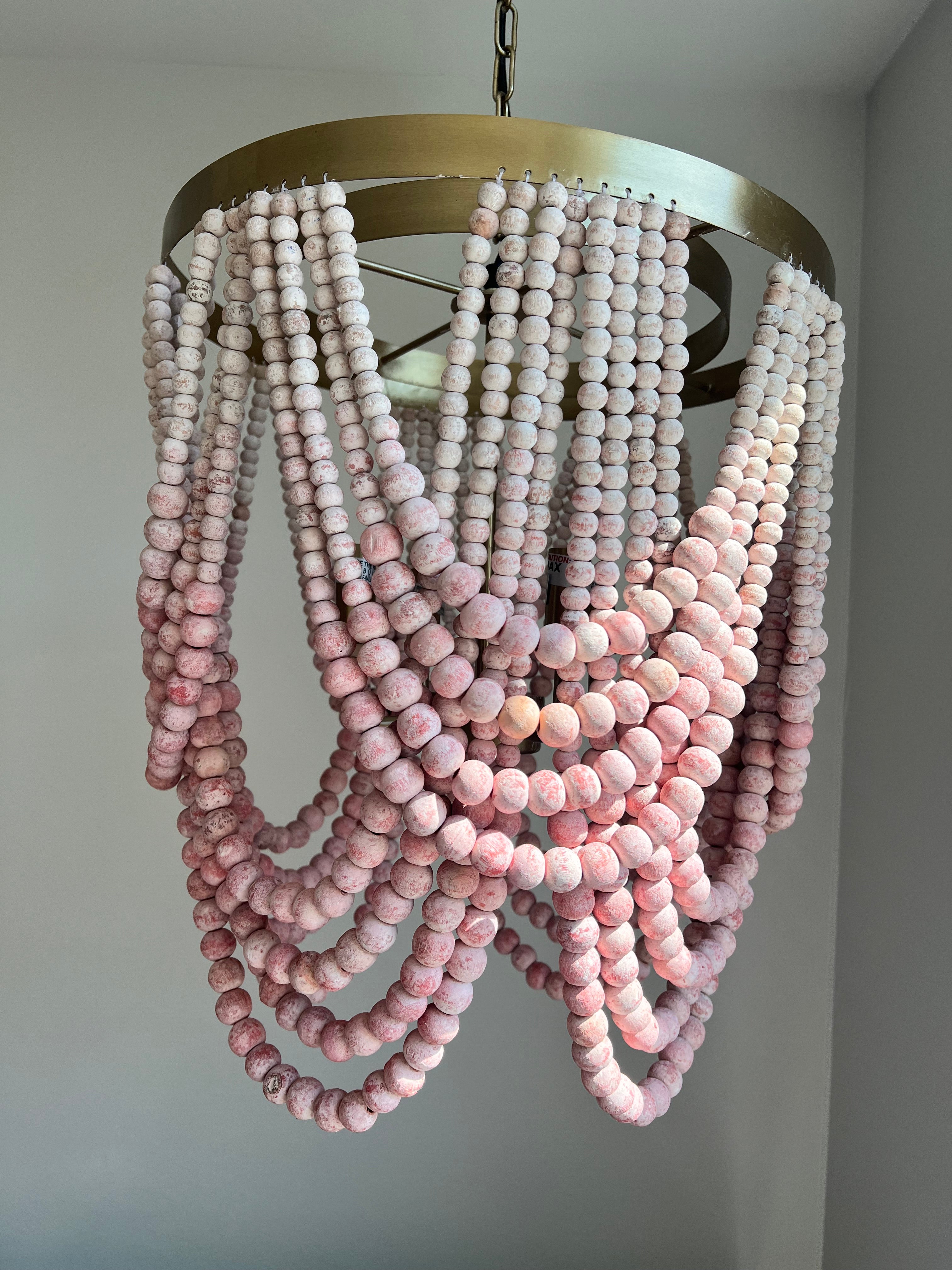 Pink Ombre Tiered Beaded Chandelier