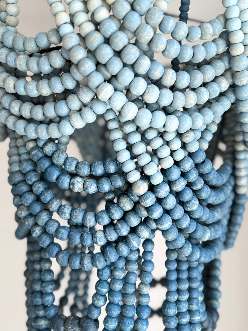 Blue Ombre Tiered Beaded Chandelier