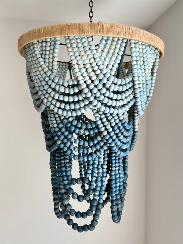 Blue Ombre Tiered Beaded Chandelier
