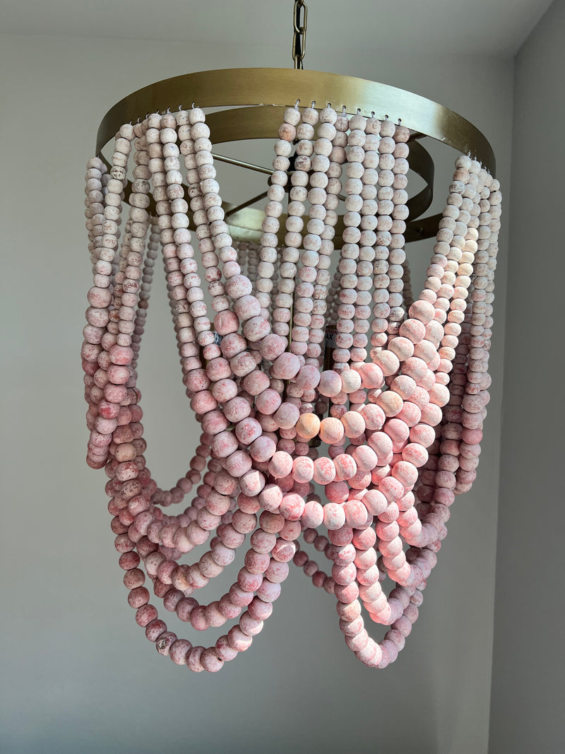 Pink Ombre Tiered Beaded Chandelier