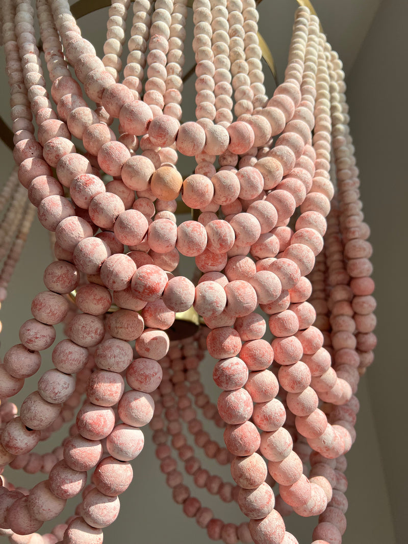 Pink Ombre Tiered Beaded Chandelier