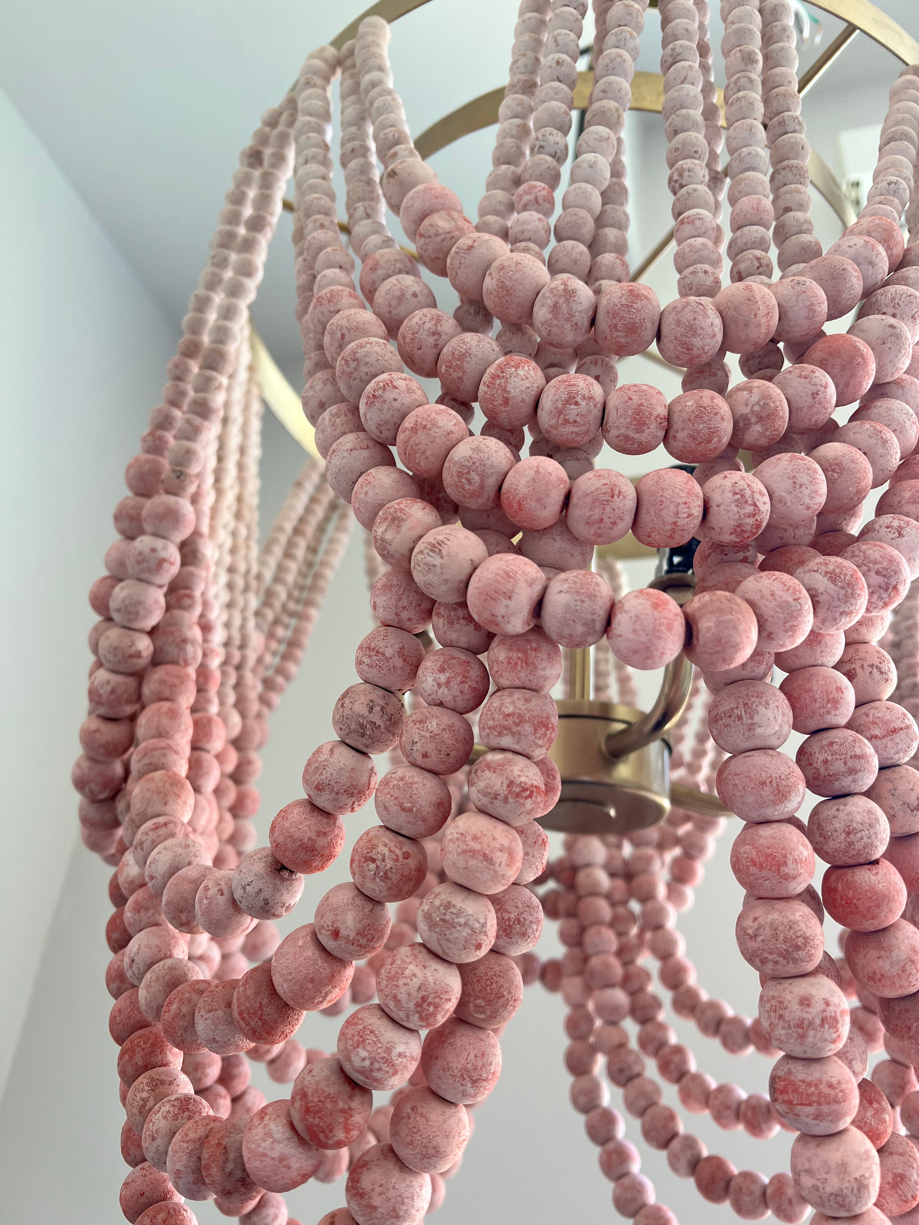Pink Ombre Tiered Beaded Chandelier