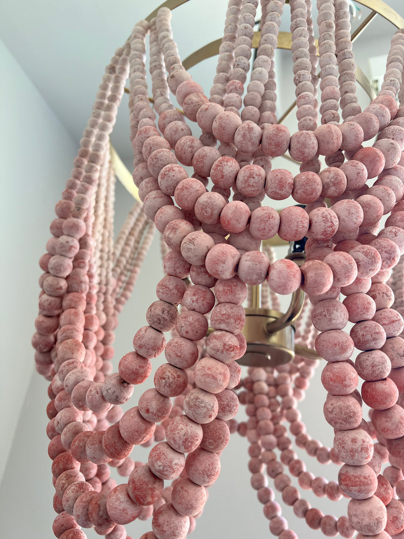 Pink Ombre Tiered Beaded Chandelier
