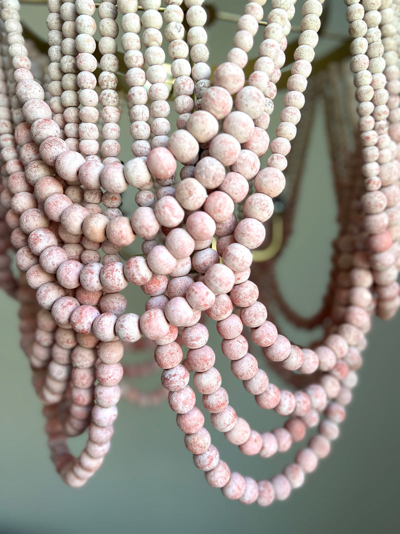 Pink Ombre Tiered Beaded Chandelier