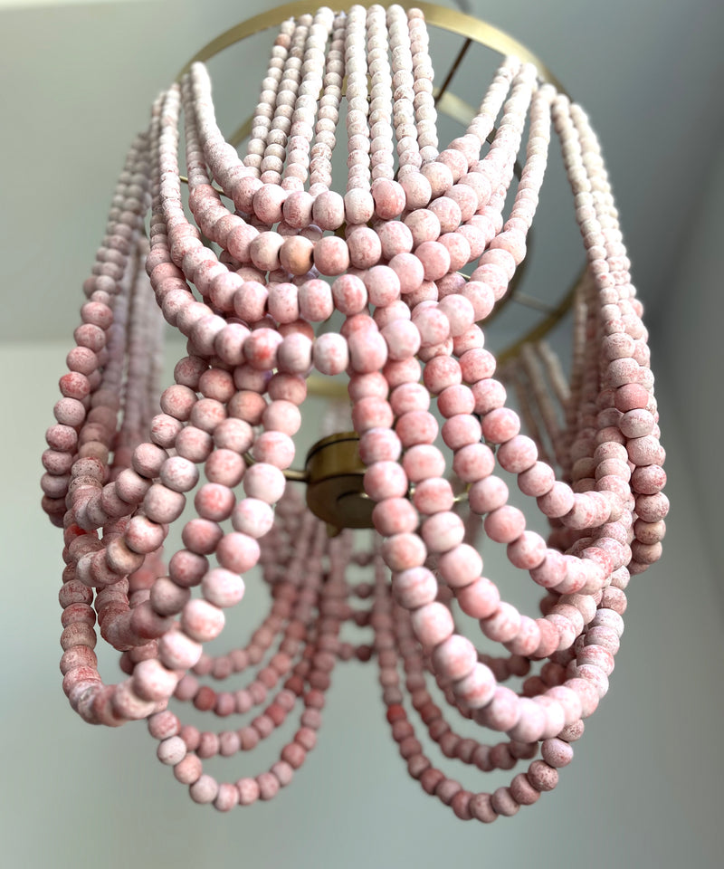 Pink Ombre Tiered Beaded Chandelier