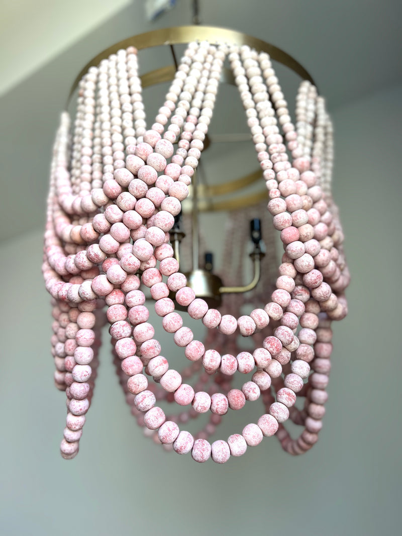 Pink Ombre Tiered Beaded Chandelier