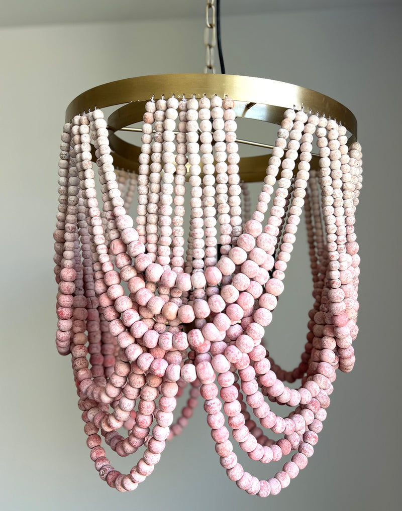 Pink Ombre Tiered Beaded Chandelier