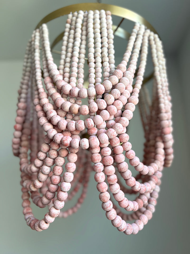 Pink Ombre Tiered Beaded Chandelier