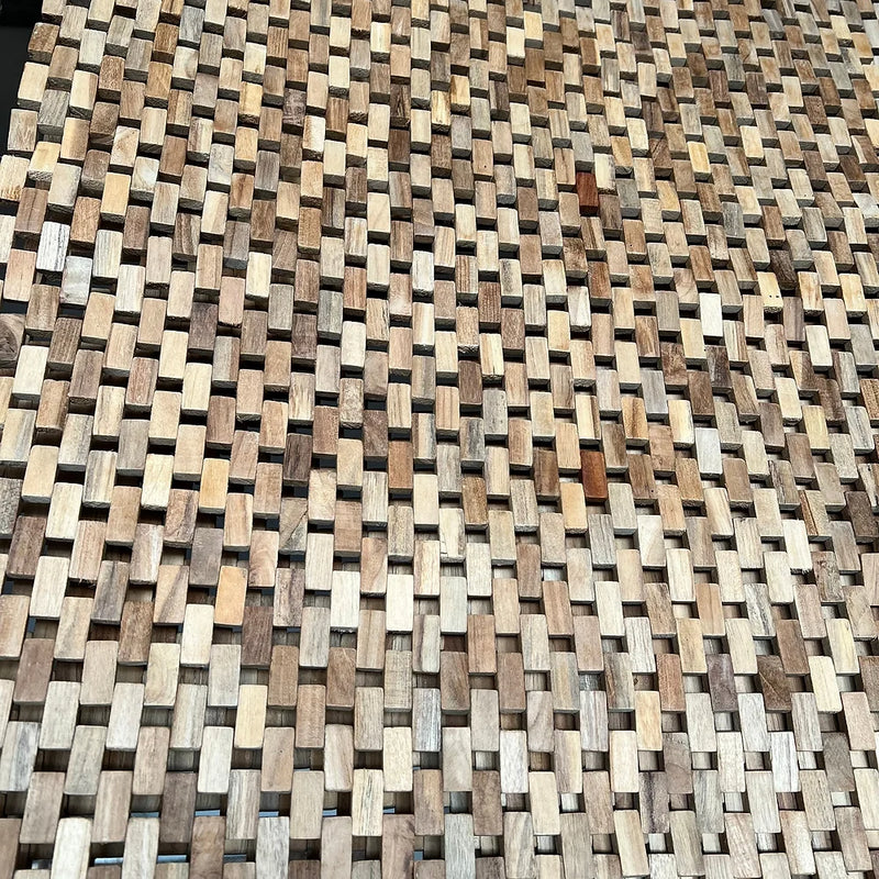 Teak Earth Mat with Interlocking Design for Bathroom or Kitchen
