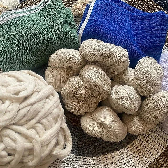 Hand-Loomed Organic Cotton Rug - Plant Dyed