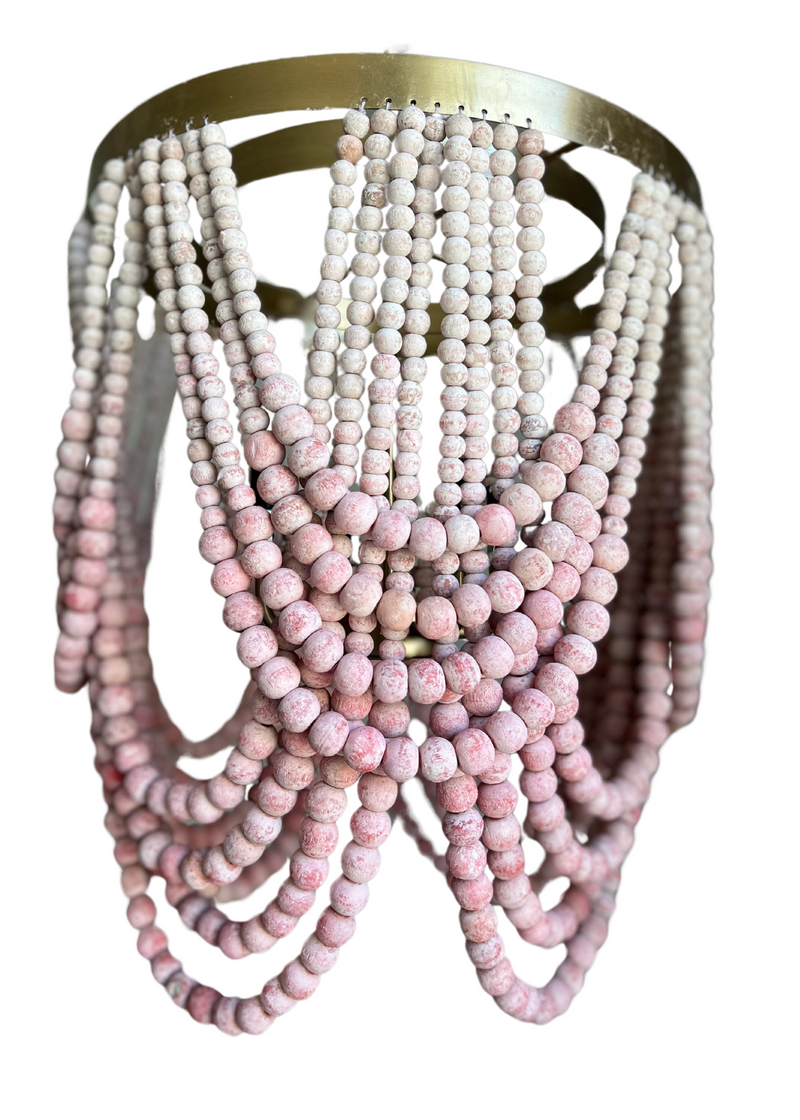 Pink Ombre Tiered Beaded Chandelier